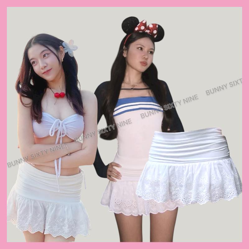 มินิกระโปรง ลูกไม้วินเทจ CN2775 พร้อมส่งในไทย