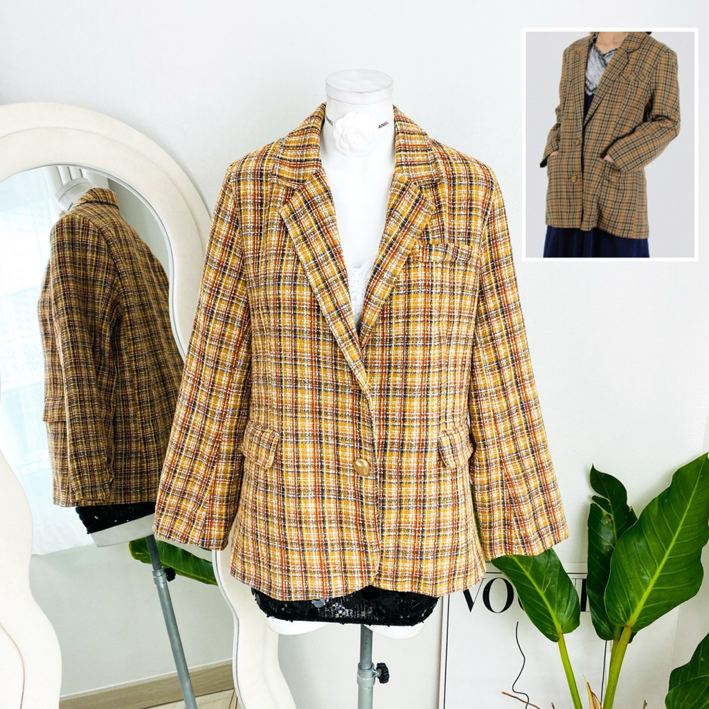 ไซด์ XL แบรนด์ Morning แท้ 100%🌸เสื้อแขนยาวผ้าทวิต Luxury ผ้าทวิต Tweed งานวิบวับ สีส้มเข้ม ใส่ออกงาน ชุดปาร์ตี้