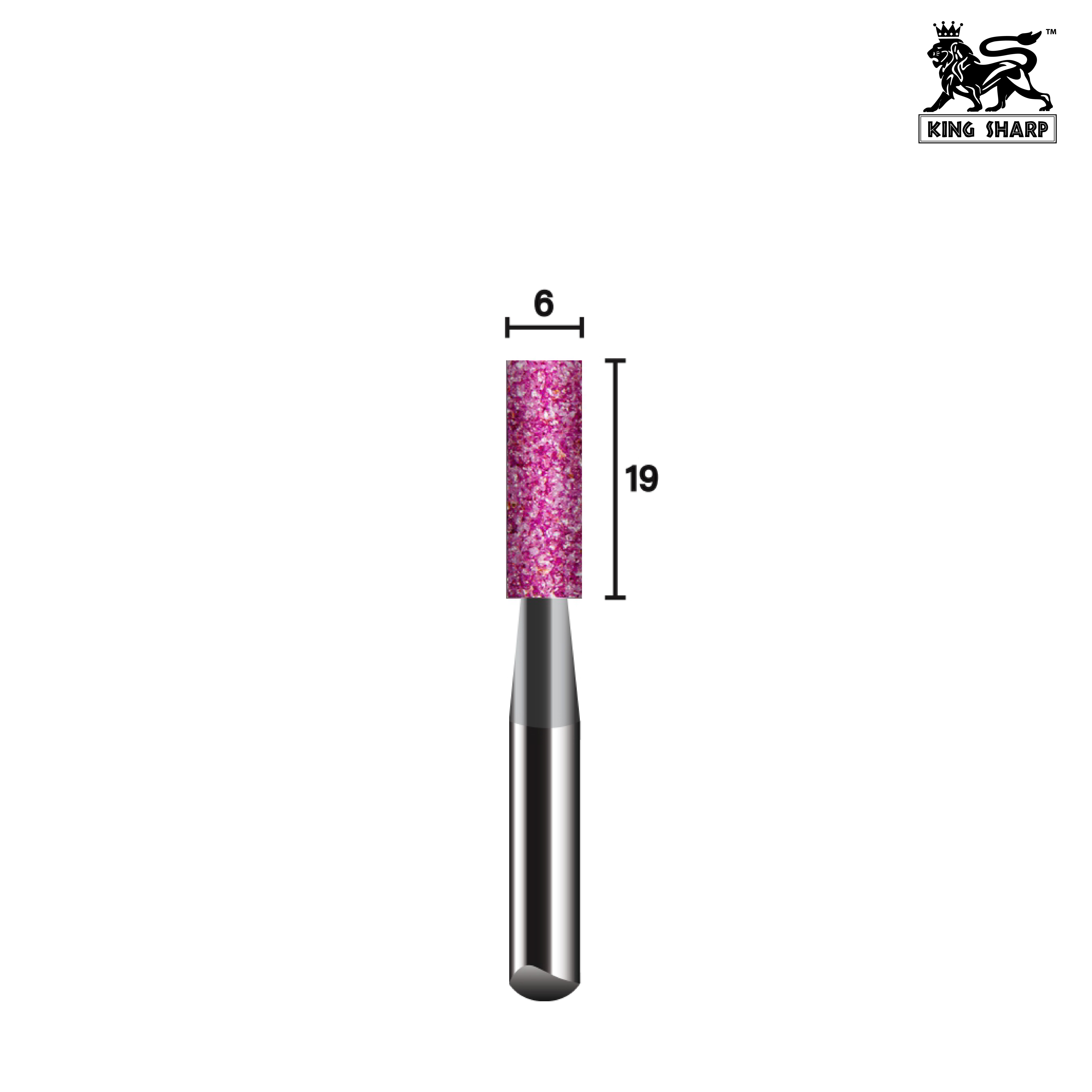 หินเจียรมีแกน KINGSHARP W164 PA80QV40 6x19x6 mm.