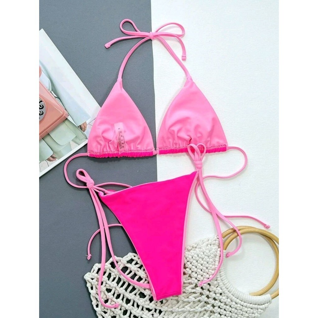 บิกินี่ แฟชั่น เซ็กซี่ ชุดว่ายน้ำบิกินี่ สีจี๊ด SW063 / SW064