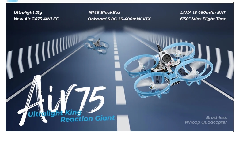 Betafpv Air75 Brushless Whoop Quadcopter โดรนจิ๋วตัวแรง บินนาน รุ่นใหม่ ขนาดตัวลำ 75mm