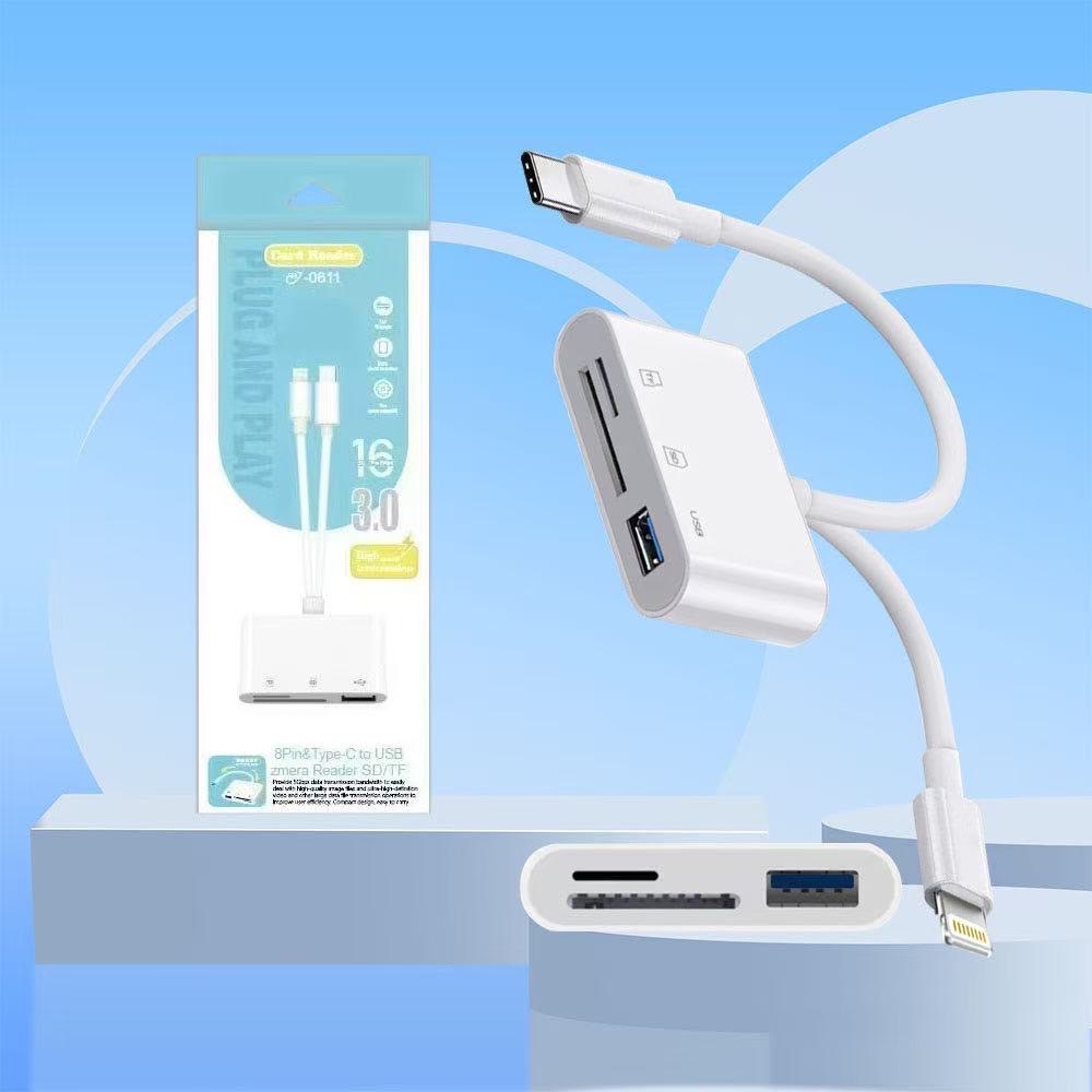 HJ-0611 8Pin&Type-C to USB Camera SD/TF