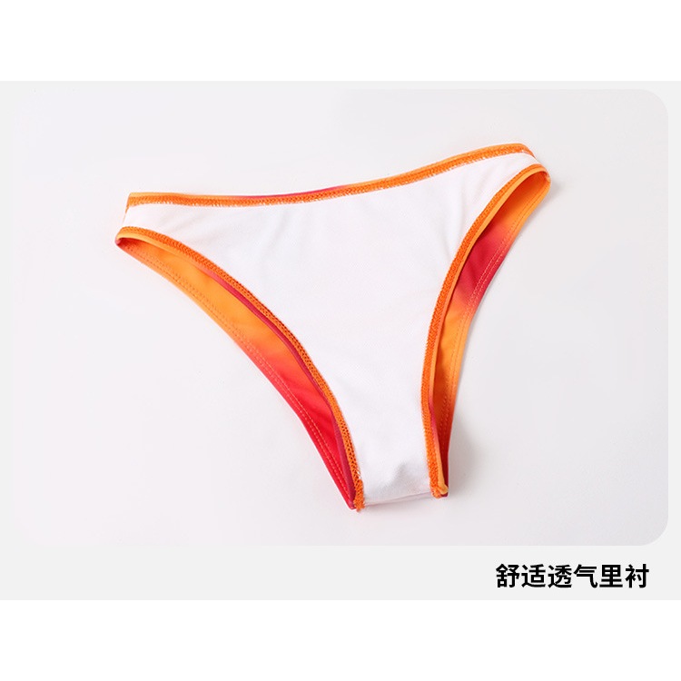 ชุดว่ายน้ำ บิกินี่ สายผูกคอ สีส้ม รหัส SW066