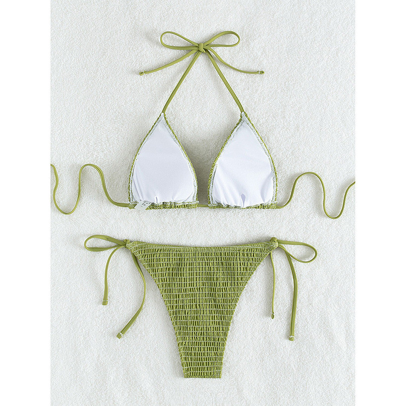 ชุดว่ายน้ำ เซ็กซี่ บิกินี่ ผ้าปั๊ม ผูกหลัง SW079