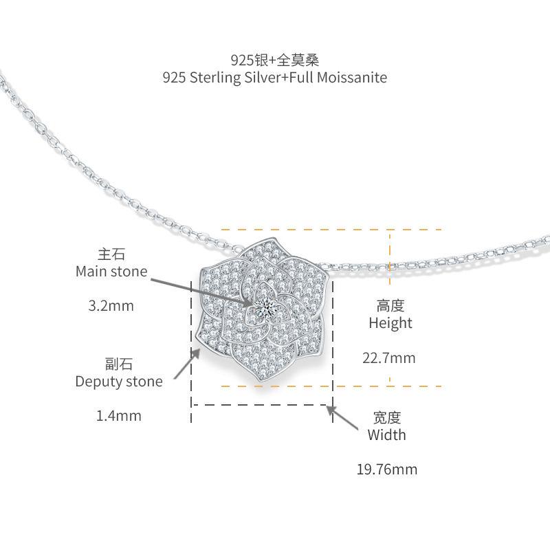 [สั่งผลิต] P3-0054 สร้อยคอเพชรโมซาไนท์ 0.18 กะรัต 40+5 CM.