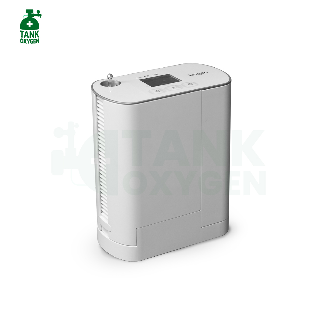 Kingon รุ่น P2-S4 เครื่องผลิตออกซิเจนพกพา ระบบ Pulse Dose สามารถใช้งานได้ทั้งภายในบ้าน บนรถยนต์ มีแบตเตอรี่สำรอง