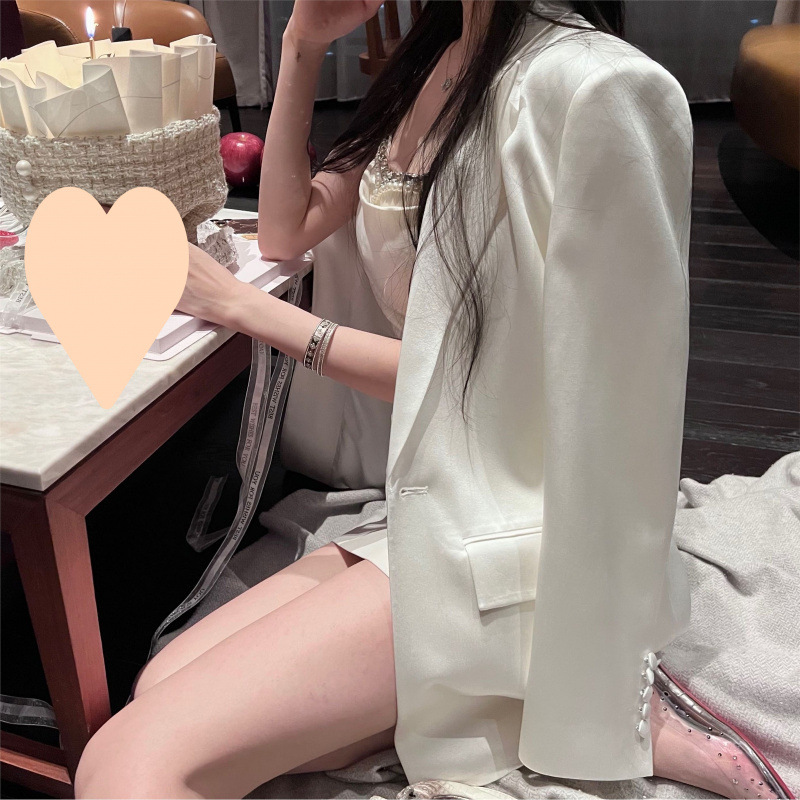 เสื้อแขนยาวสูท ผ้าซาติน ทรงสวยหรู LY7116 พร้อมส่ง