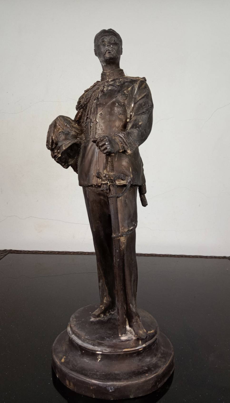 546.พระบรมรูปหล่อในหลวงรัชกาลที่5 พระบาทสมเด็จพระปรมินทรมหาจุฬาลงกรณ์ พระจุลจอมเกล้าเจ้าอยู่หัว ประทับยืน ฐานกลม