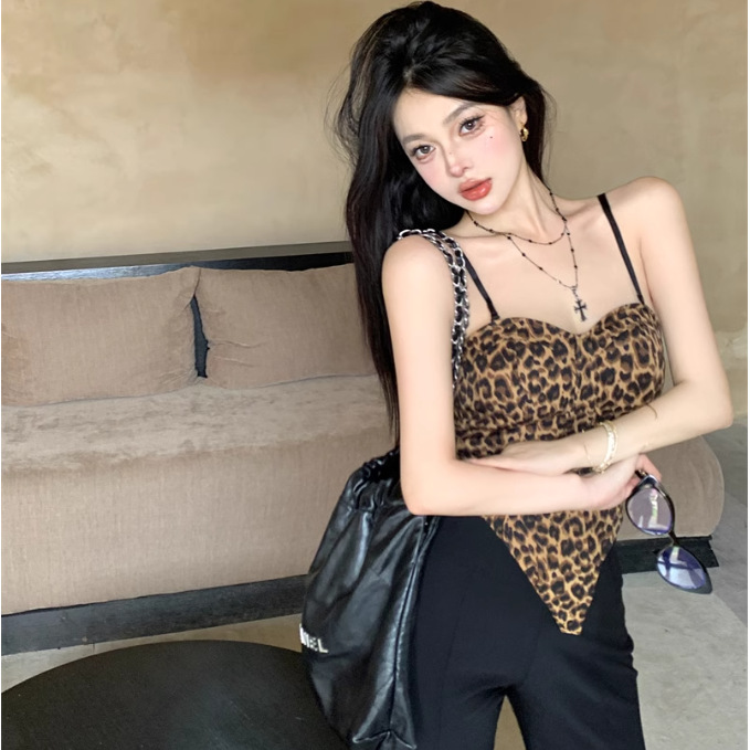 เสื้อสายเดี่ยว ลายเสือดาว เซ็กซี่ CN5496 พร้อมส่งในไทย