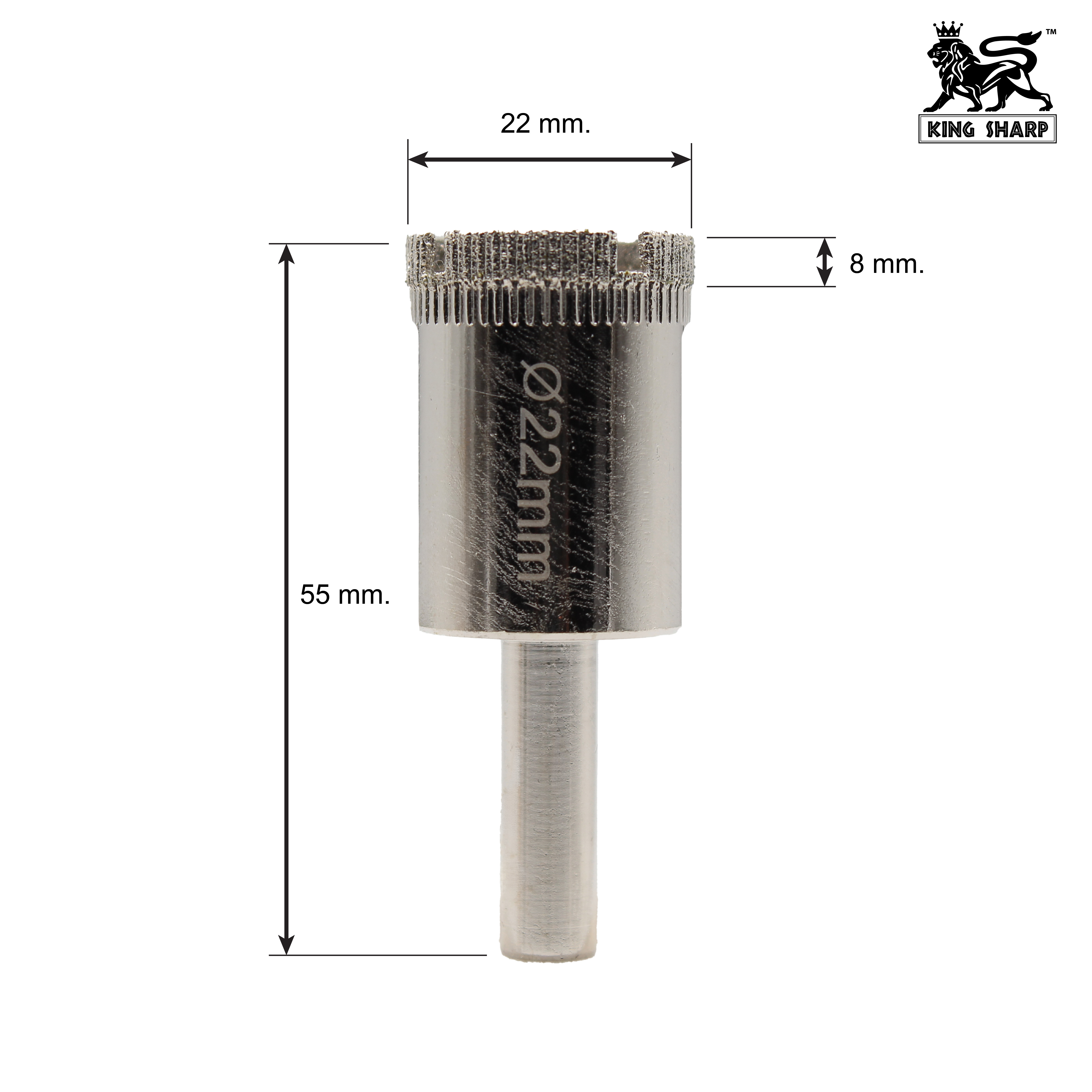 เพชรเจาะกระจก KINGSHARP (P) 22x55 mm.