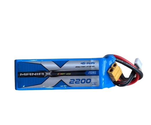 ManiaX 4S 14.8V. 2200mAh 45C XT60 plug Lipo battery pack