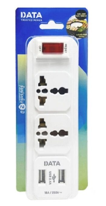 DATA รุ่น AL56 เต้ารับ 3ขา 2ช่อง 1สวิทซ์ USB.16A