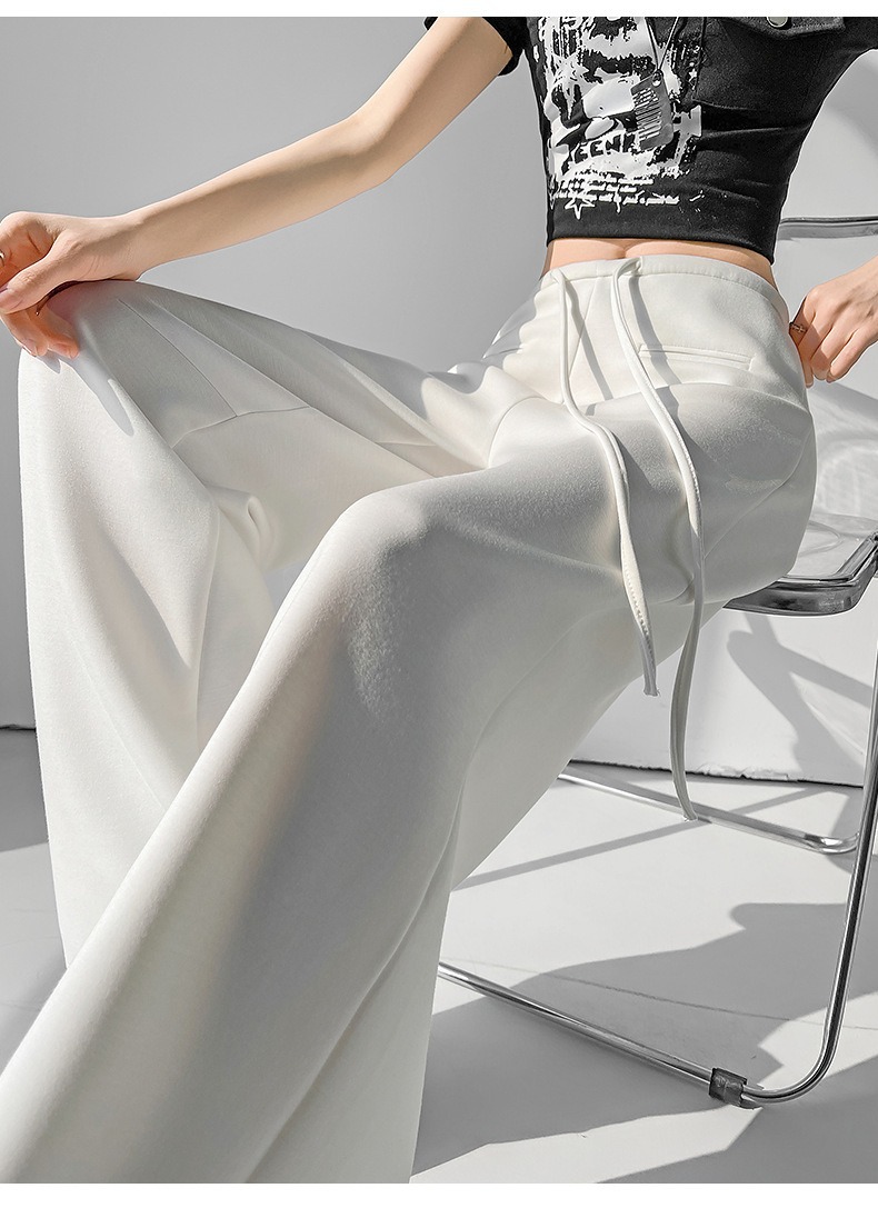 กางเกงขายาว สีขาวเบจ ทรงกระบอก พร้อมส่งในไทย