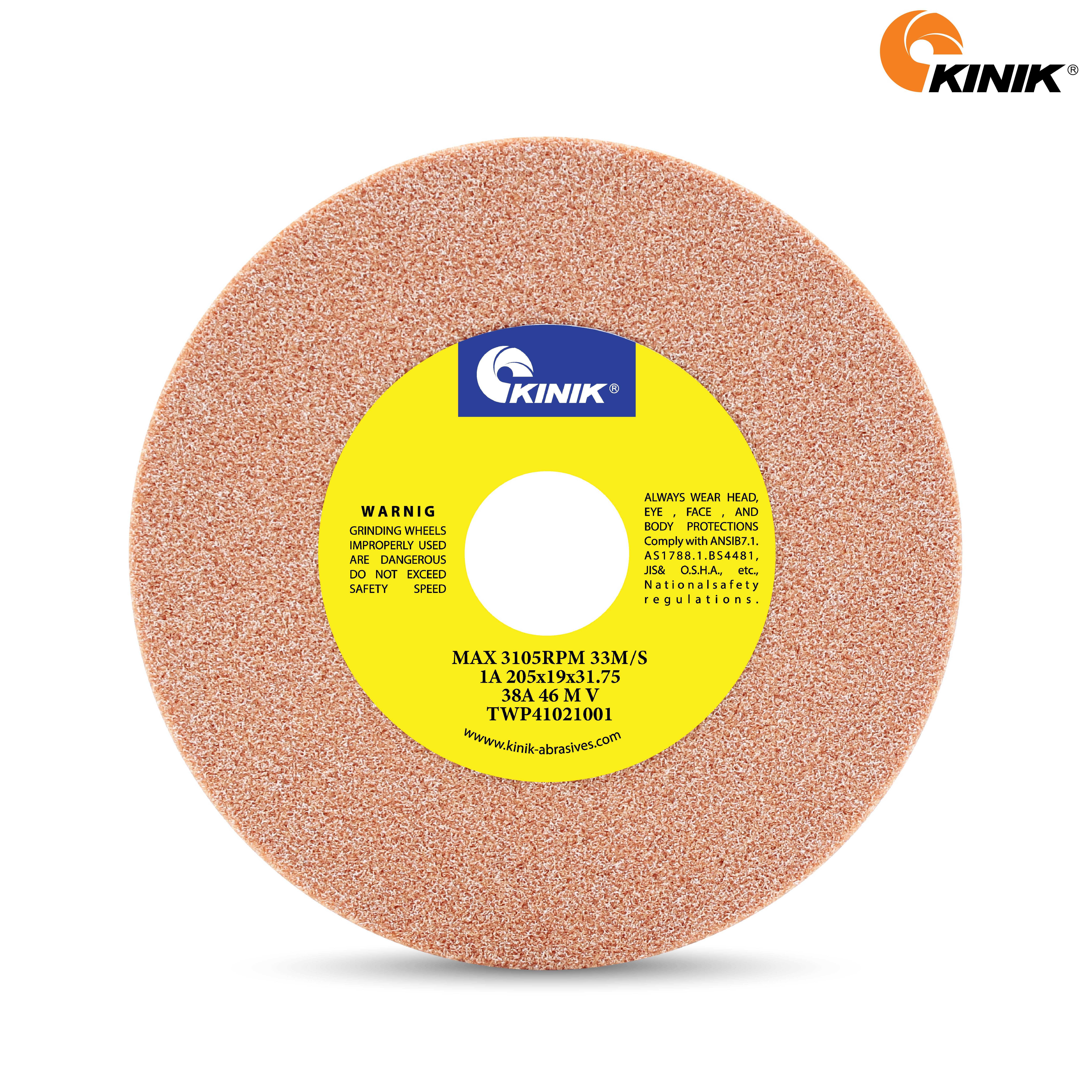 หินเจียร KINIK 38A46MV1A 205x19x31.75 m.m.