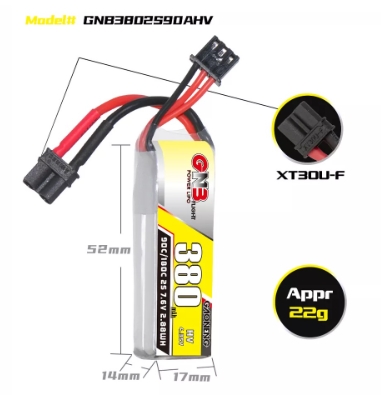 แบต GNB 2เซล 300-900mah HV PH2.0 XT30 PH2.0 3PIN แบตสำหรับ RC รถ เรือ เครื่องบิน โดรน หุ่นยนต์ มีให้เลือกหลายขนาดความจุ