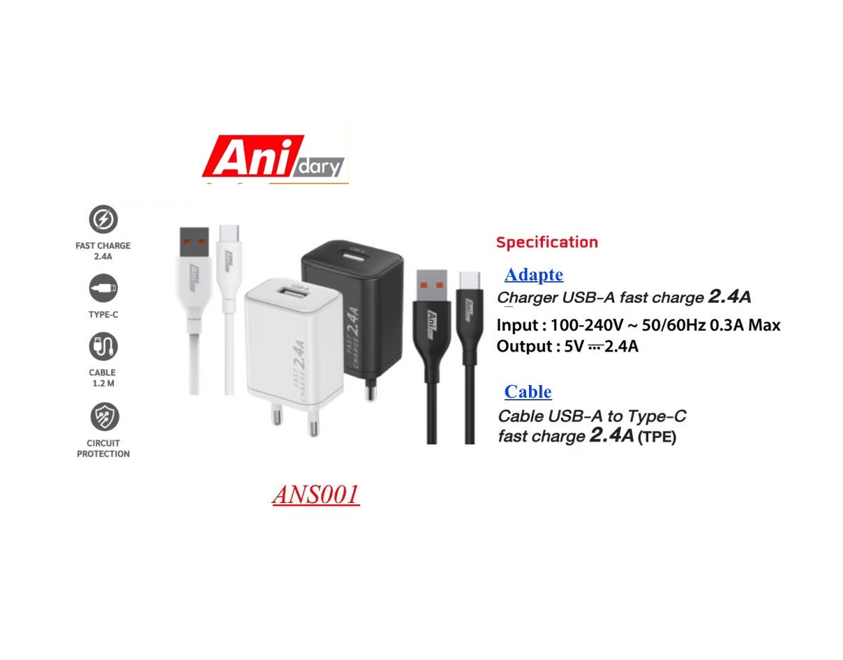 Anidary AC-107 T-C 2.4A(EU)(ANS001)