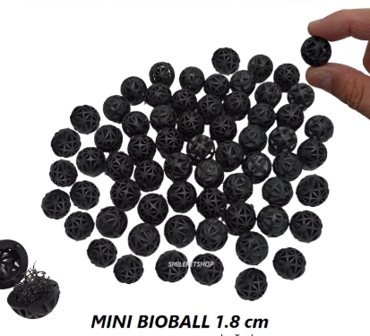 MINI BIOBALL 1.8 cm(ไบโอบอลสำหรับทำระบบกรองชีวภาพ ภายในบรรจุใยชีวภาพ ช่วยเพิ่มพื้นที่ผิว เพิ่มประสิทธิภาพการกรอง)
