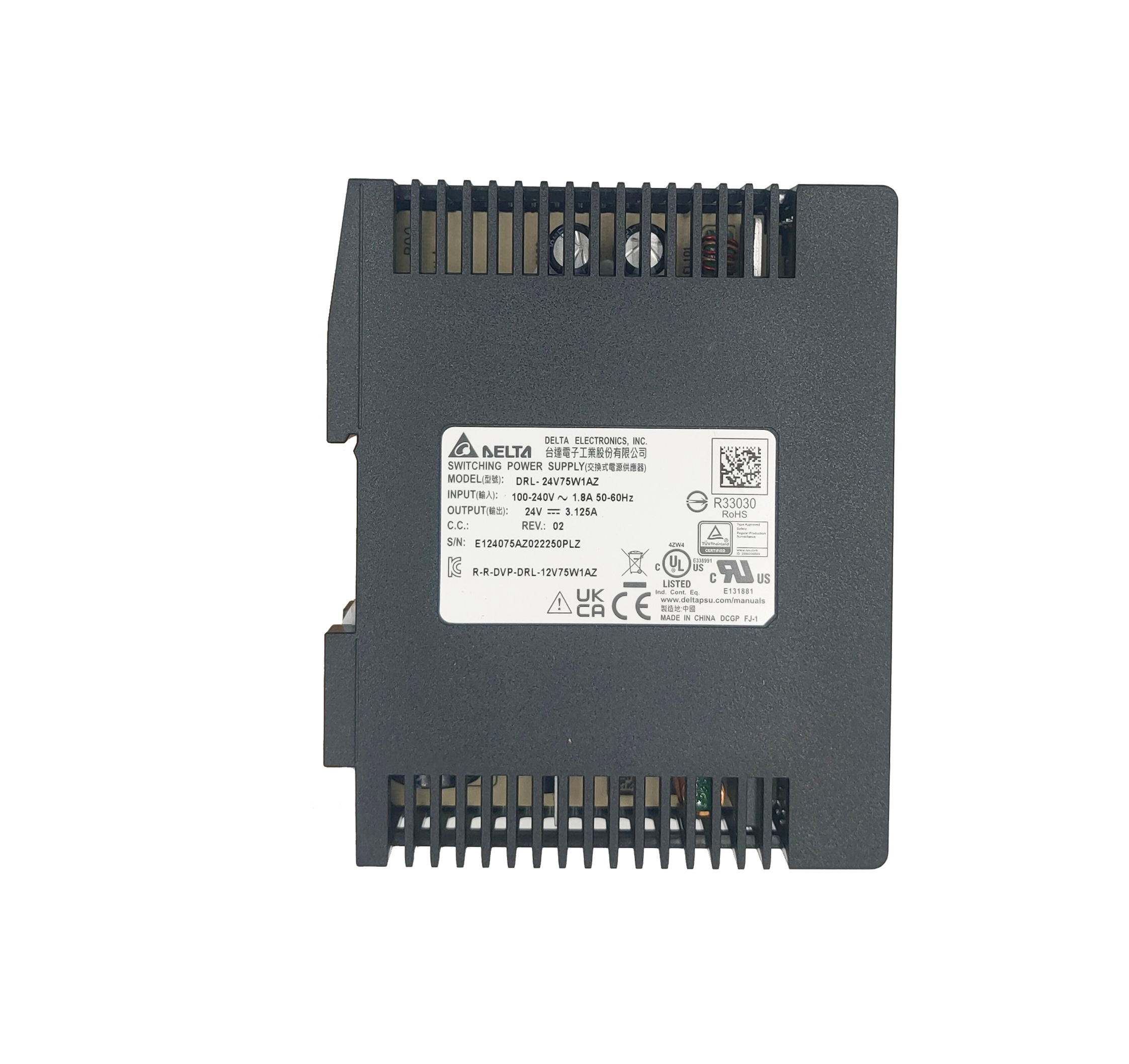 DRL-24V75W1AZ Output 24V/3.1A (75W) Delta Power Supply
