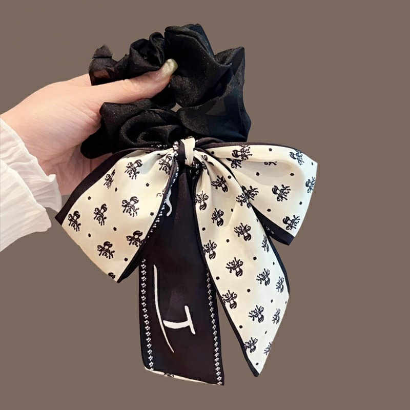 ยางรัดผม โบว์ลายจุด สไตล์เกาหลี พร้อมส่งในไทย