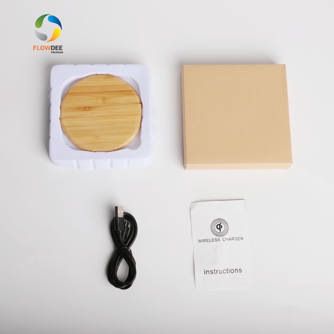 แท่นชาร์จไร้สายแบบไม้ Wireless Charger FWL005