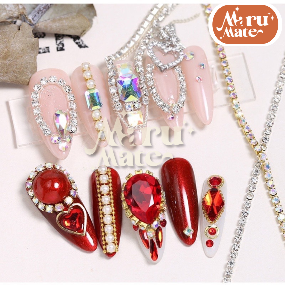 โซ่เพชร เพชรเส้น โซ่คริสตัล (10 เมตร) เพชรแต่งเล็บ สําหรับตกแต่งเล็บ DIY สําหรับเย็บผ้า สําหรับทําเครื่องประดับ โซ่เพชรติดเล็บ เพชรเส้นติดเล็บ โซ่เพชรแต่งเล็บ งานฝีมือ คริสตัล 3D
