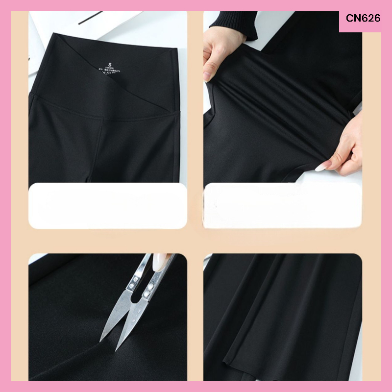 ขอบวีเก็บพุง กางเกงขาวยาวขาม้า รหัส CN626