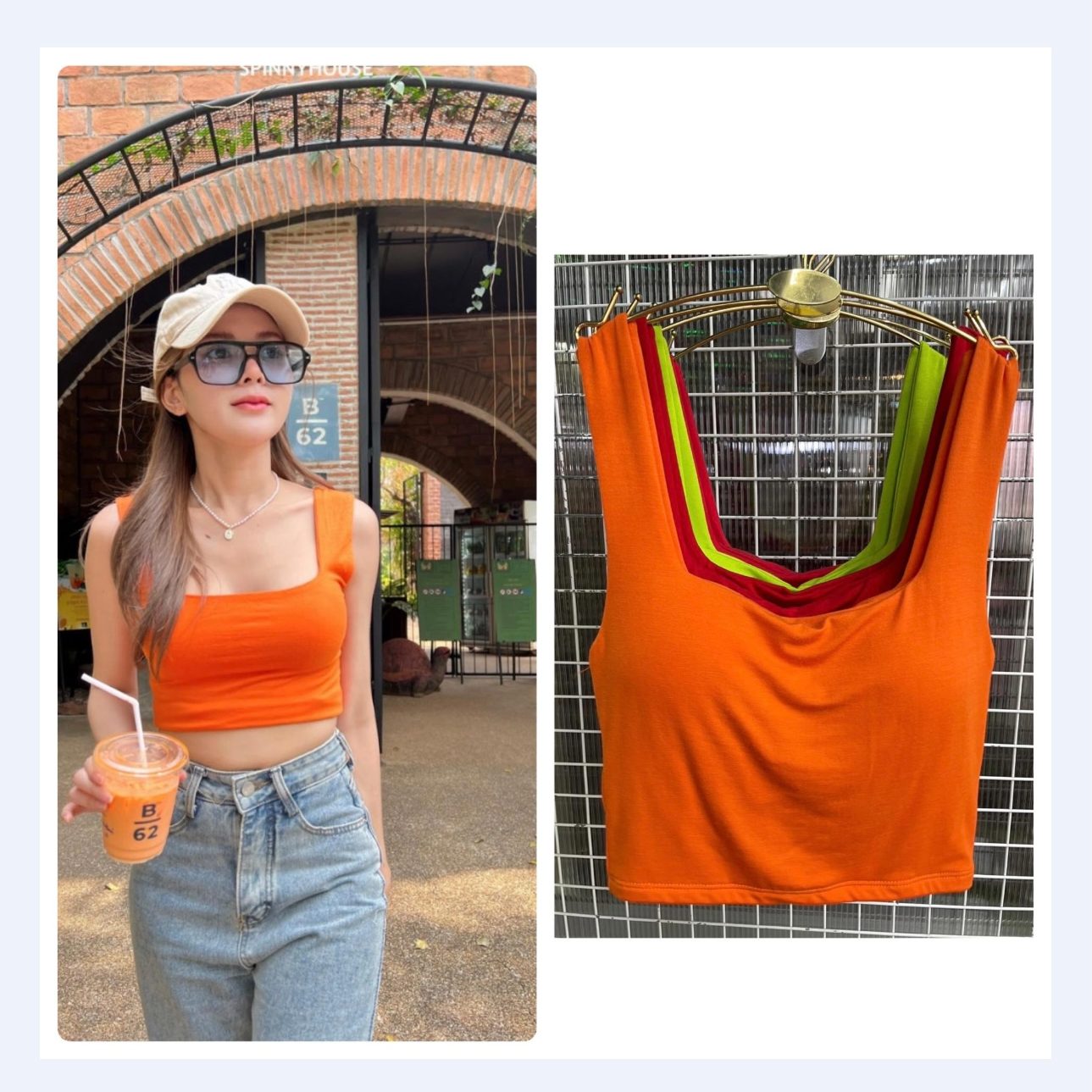 เสื้อสายเดี่ยว เสื้อครอปแฟชั่น สินค้าพร้อมส่ง