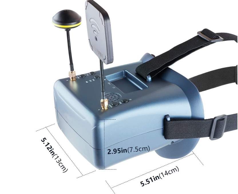 FPV Goggles with DVR บันทึกได้ VR008 Pro Free Antenna Upgrade รับภาพ 2เสา พร้อมเสาแต่ง