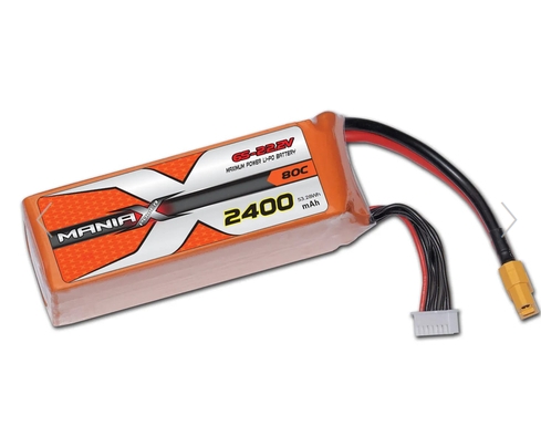 ManiaX 6S 22.2V 2400mAh 80C XT60 แบตคุณภาพสูง ไฟแรง ใส่ RAW420 หรืออื่นๆ