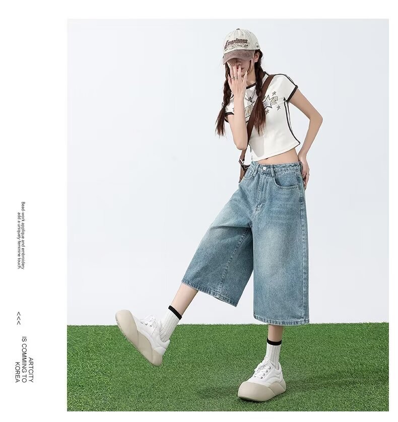 กางเกงยีนส์ เอวสูง ทรงวินเทจ รหัส Y007