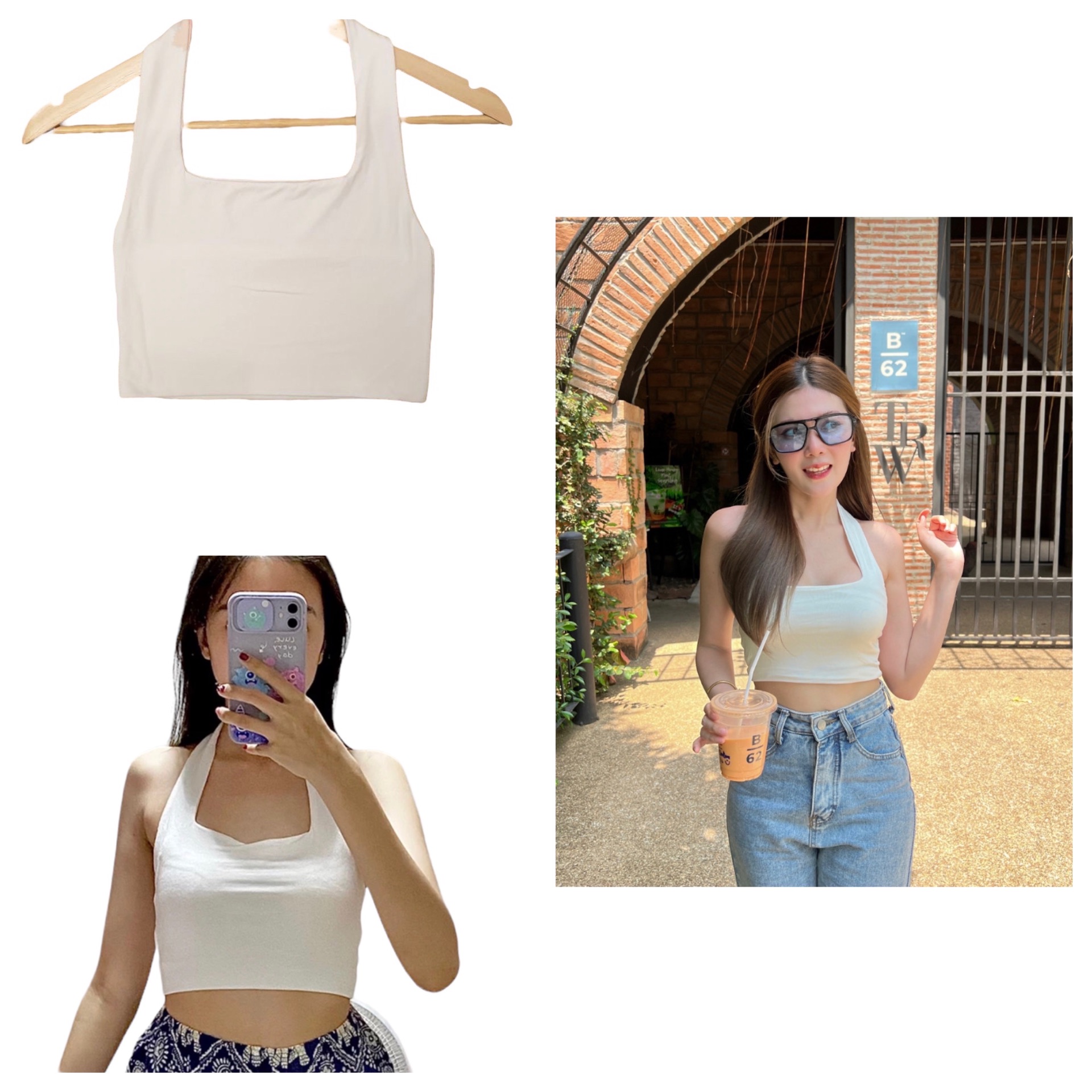 เสื้อสายเดี่ยว เสื้อครอปแฟชั่น สินค้าพร้อมส่ง