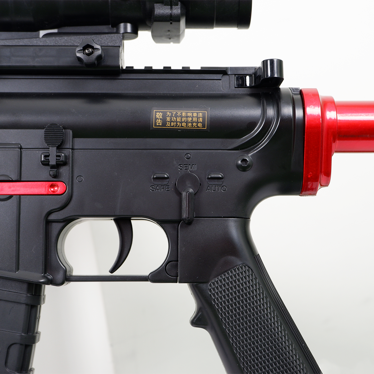 (24)M4A1 สีดำ แดง ตัวท็อป 200FPS ปืนเจลไฟฟ้า ของเล่น ยิงรัวได้ Semi Auto ได้