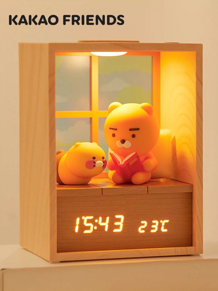 KAKAO FRIENDS Ryan&Choonsik电子钟计时居家送礼可爱女生摆件