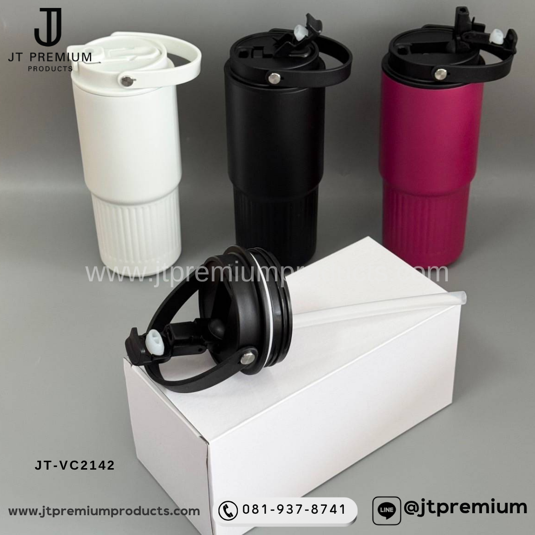 แก้วน้ำสแตนเลส หูหิ้ว พรีเมี่ยม รุ่น JT-VC2142