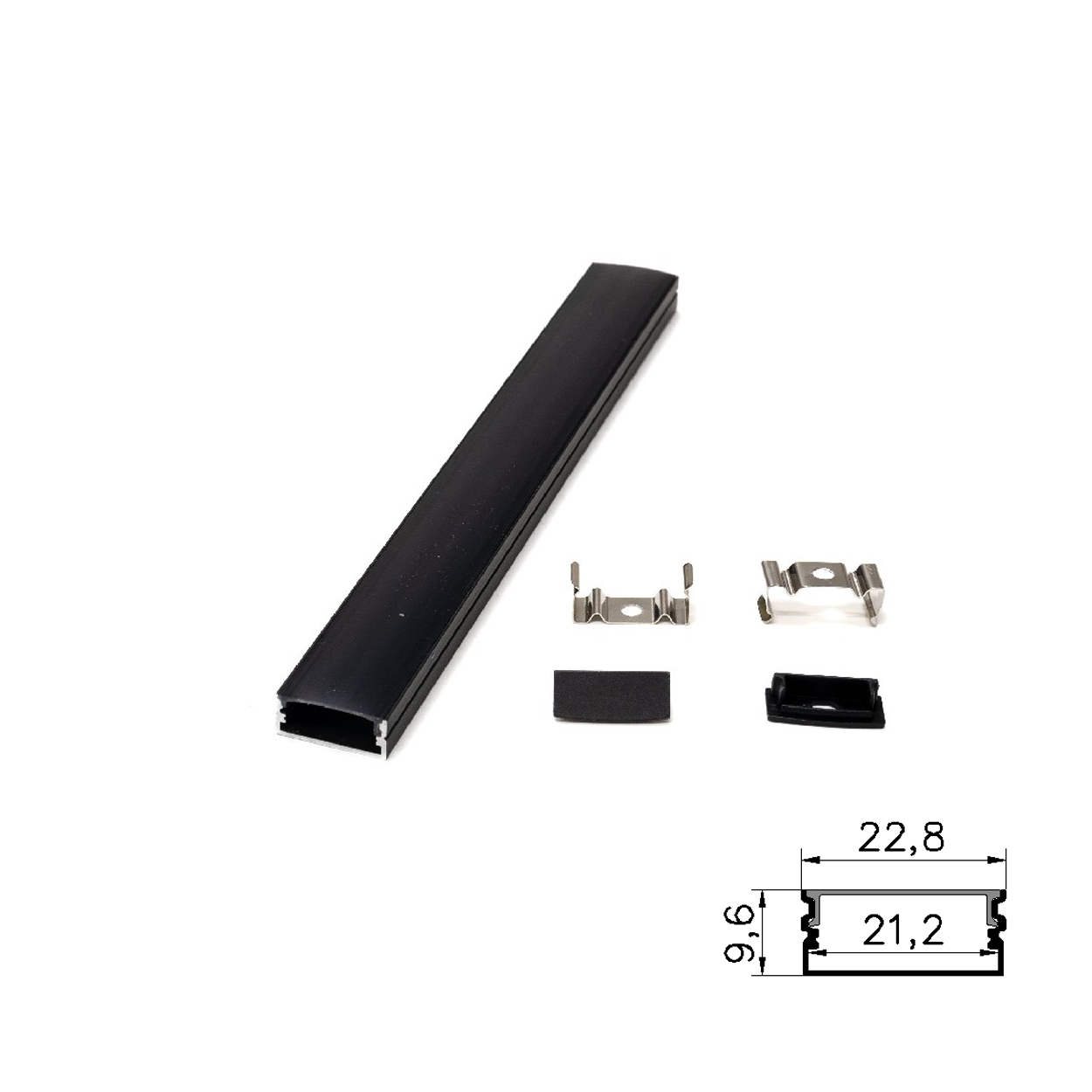 รางไฟเส้น อลูมิเนียม Track Aluminum Profile 204 Black