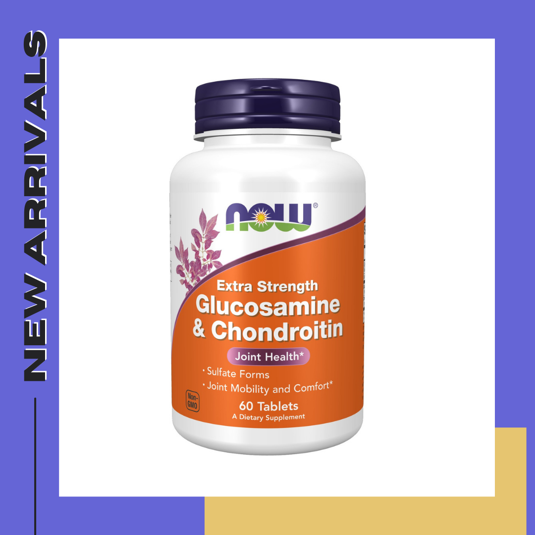 กลูโคซามีนและคอนดรอยตินสูตรเข้มข้นพิเศษ บรรจุ 60 เม็ด NOW Foods Extra Strength Glucosamine & Chondroitin 60 Tabs