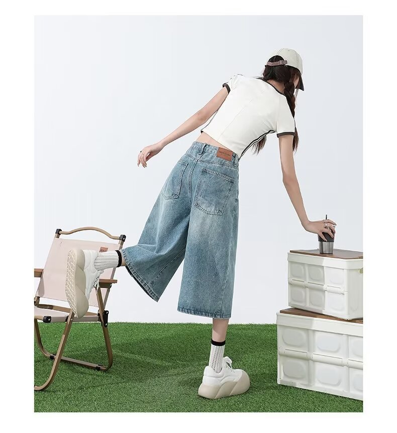 กางเกงยีนส์ เอวสูง ทรงวินเทจ รหัส Y007