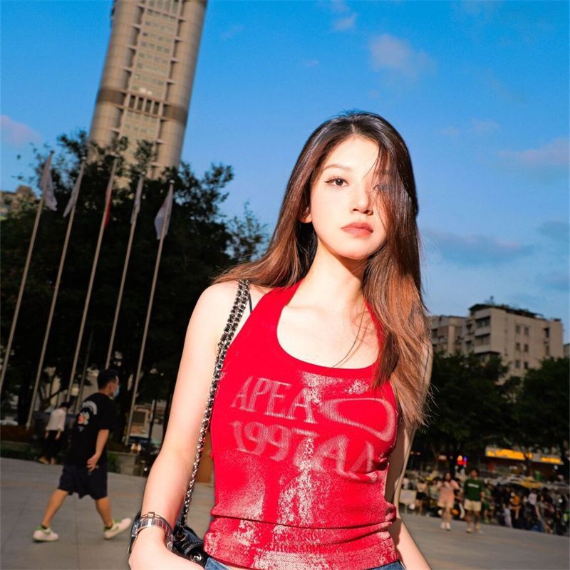 เสื้อครอป คล้องคอ วินเทจ CN2350