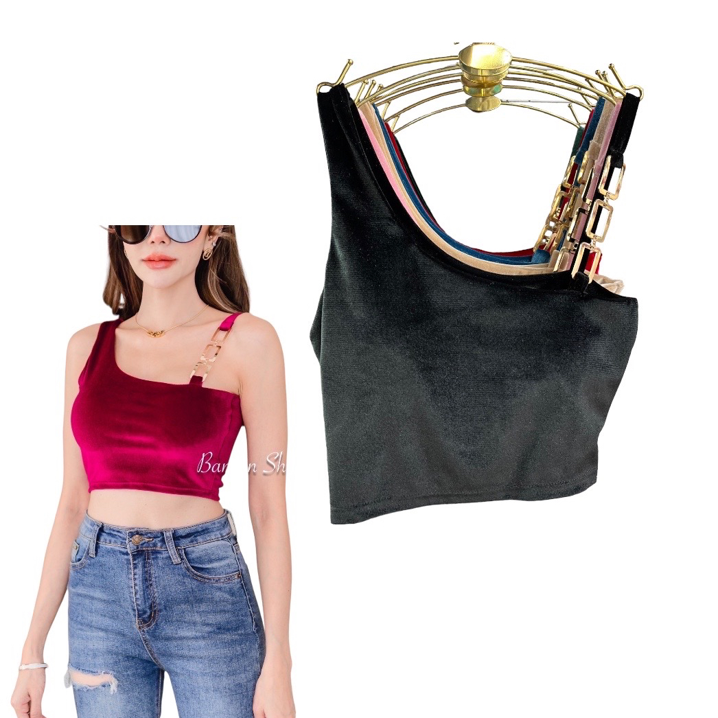 เสื้อสายเดี่ยว เสื้อครอปแฟชั่น สินค้าพร้อมส่ง