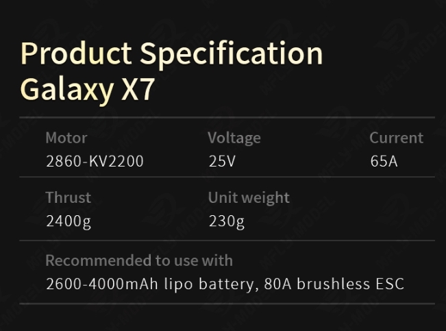 XFly Galaxy 70mm 12-Bladed 6S EDF System with 2860-kv2200 Inrunner Brushless Motor