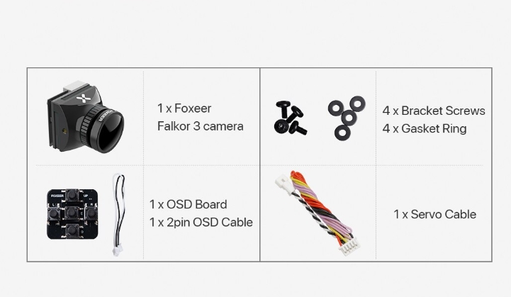 Foxeer Falkor 3 Mini Micro 1200TVL StarLight 0.0001Lux WDR Low Latency FPV Camera OSD กล้องติดโดรน
