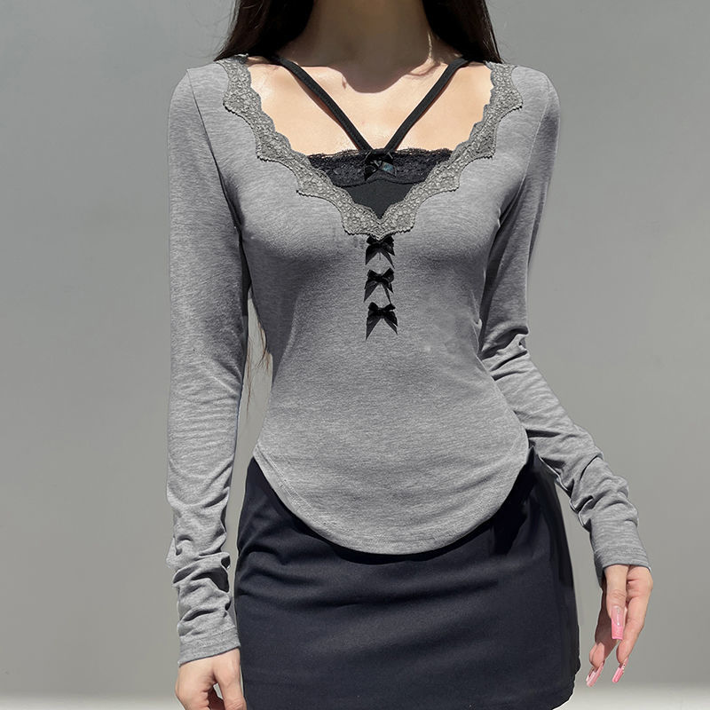 เสื้อครอป สไตล์เกาหลี รุ่นแขนยาว รหัส CN2745