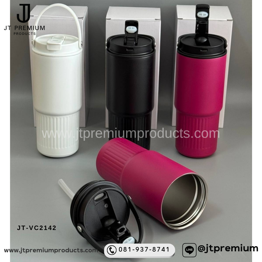 แก้วน้ำสแตนเลส หูหิ้ว พรีเมี่ยม รุ่น JT-VC2142