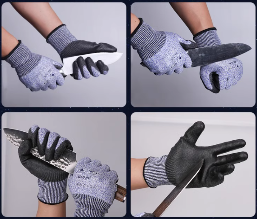 ถุงมือกันบาด ระดับ 5 แบบเคลือบ PU