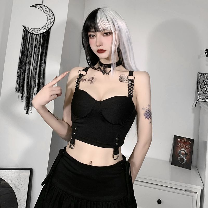 เสื้อครอป สายเดี่ยว สไตล์เกาหลี พร้อมส่ง CN2035