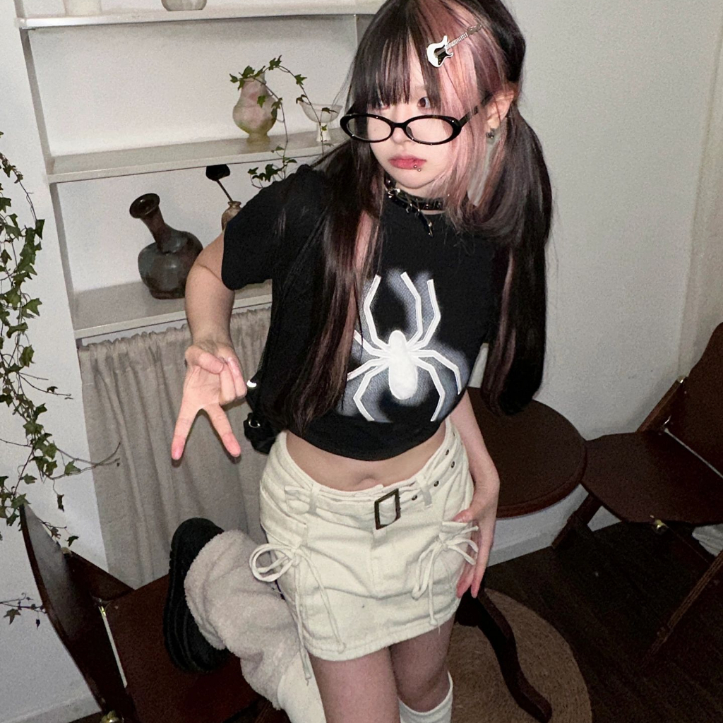 แมงมุม เสื้อครอป 3D รหัส CN0208