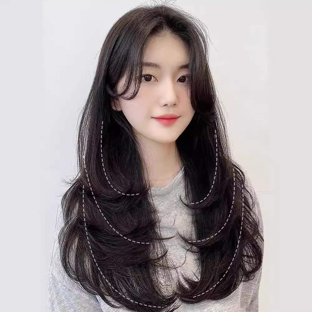 แฮร์พีชผมสไลด์เลเยอร์ แฮร์พีชสไตล์เกาหลี ผมเกรด AAA+ พร้อมส่งในไทย