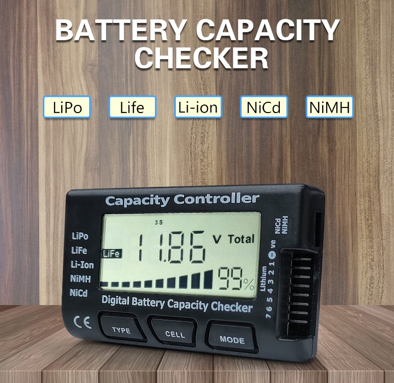 Lipo Battery Checker Digital Battery Capacity Checker Capacity Controller CELLMeter-7 Battery Balancer Tester LCD for LiPo/Life/Li-ion/NiCd/NiMH Battery