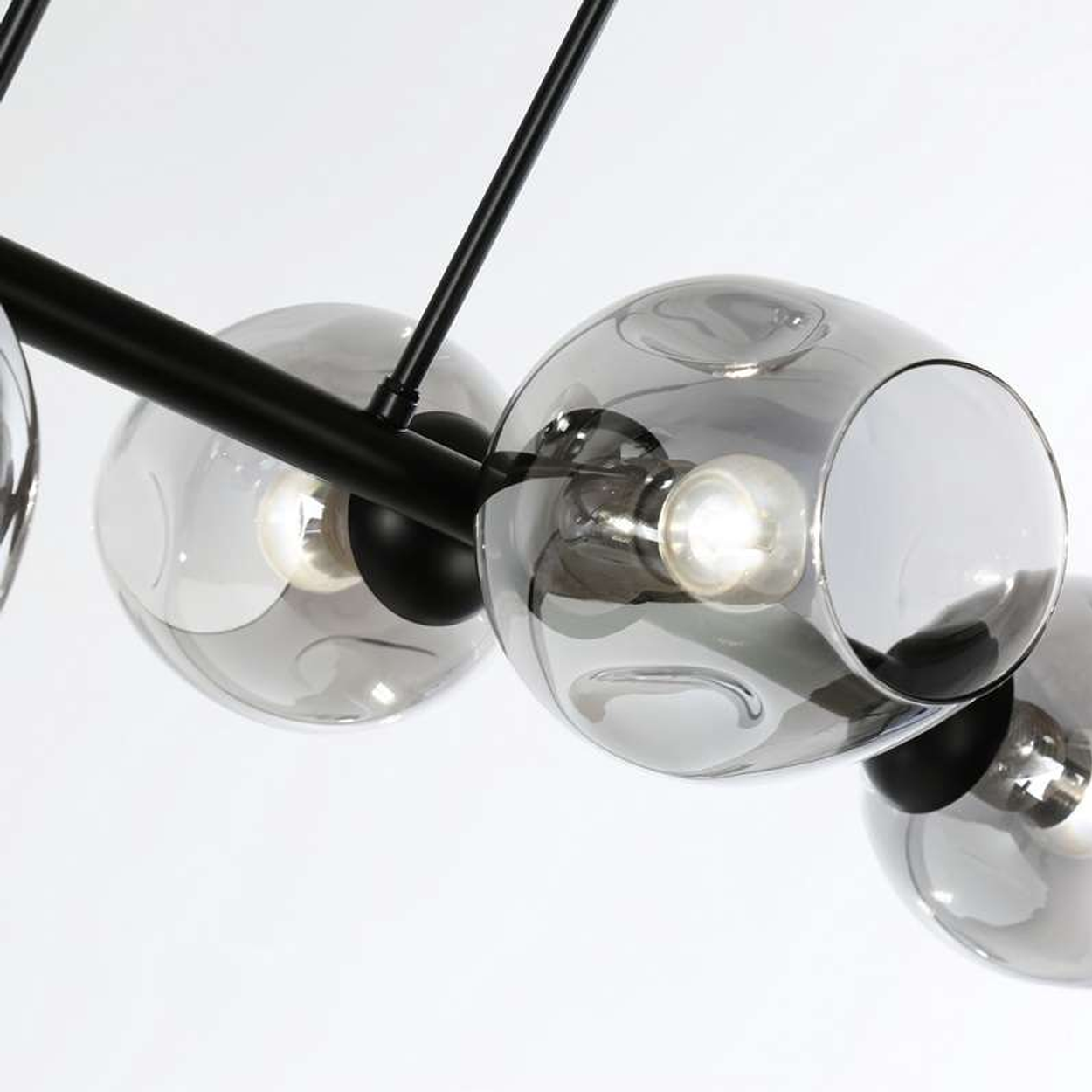 โคมไฟช่อ โคมไฟแขวนเพดาน Pendant lamp Steel + Glass Shade E27x 6