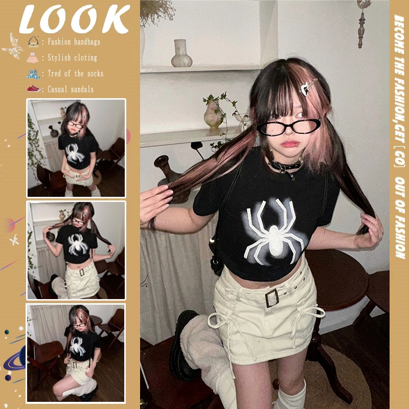 แมงมุม เสื้อครอป 3D รหัส CN0208